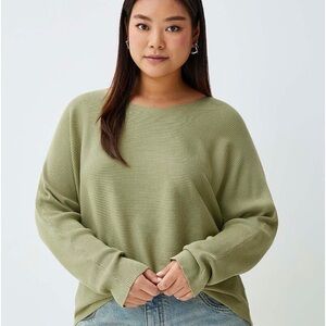 #53- TWIK-Horizontal ribbing boat-neck sweater